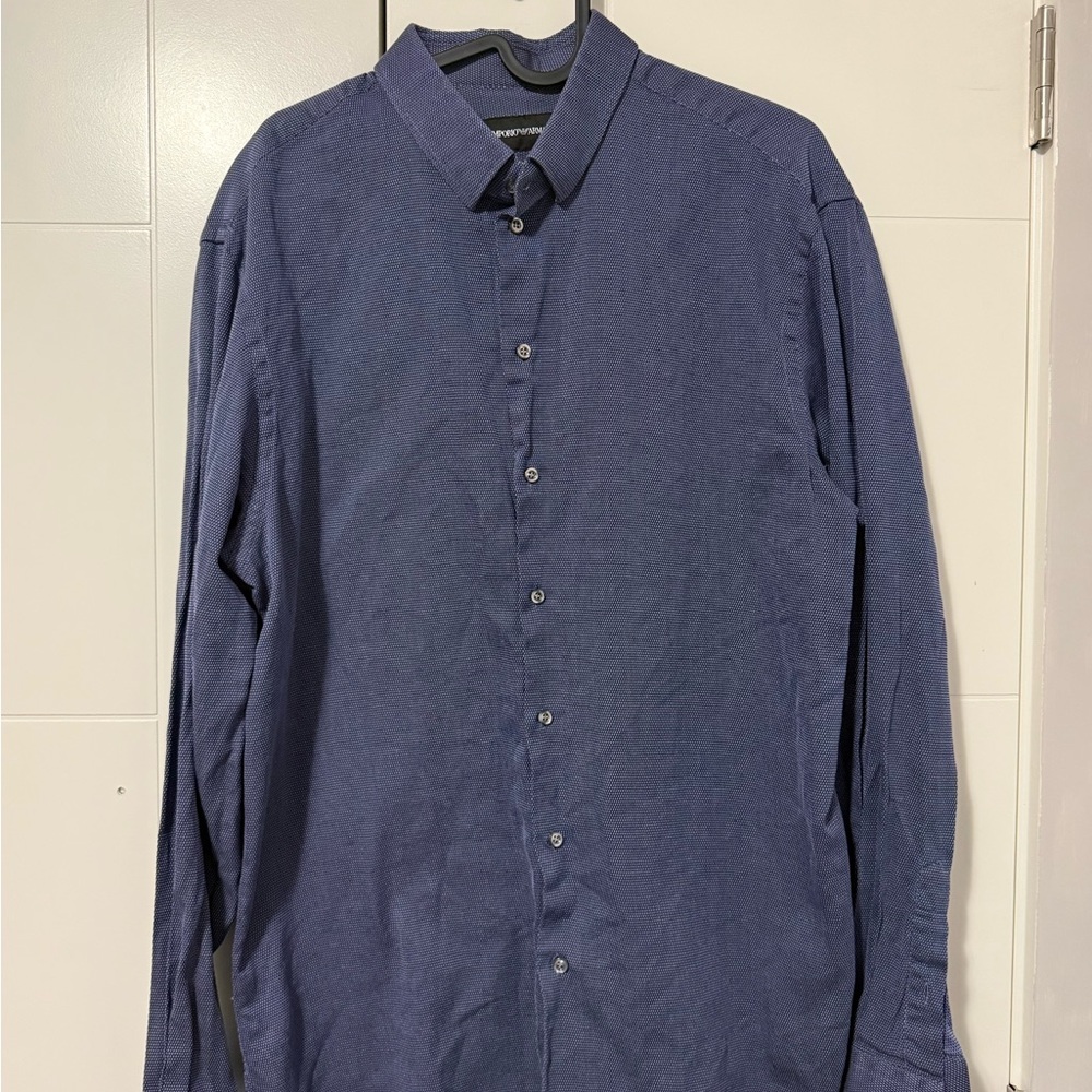 Emporio Armani Casual Navy Button Down Shirt